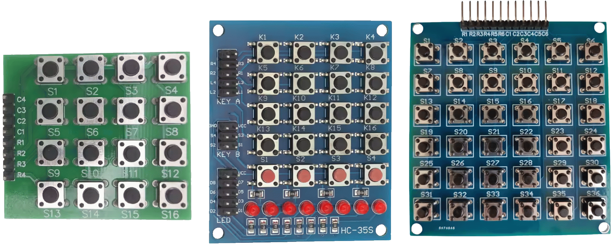 Exemples de keypads avec interupteurs