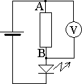 Image: Mesure du courant dans la diode avec un voltmètre
